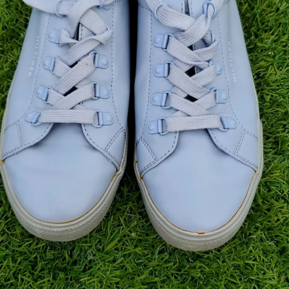 Hillfiger Womens Twlinzer Grey Lace Up Leather Sole Sneakers - Picture 2 of 11